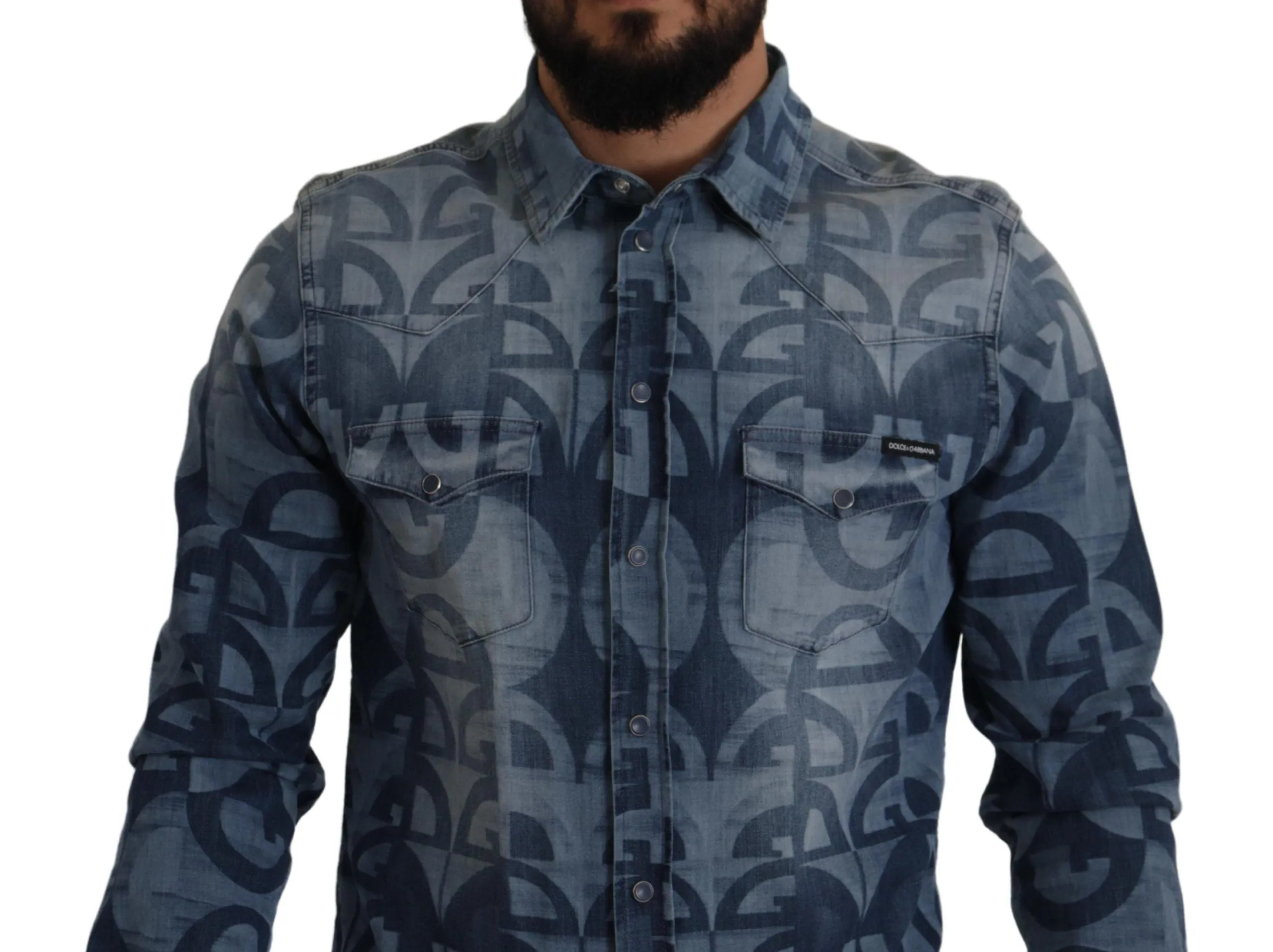 Elegant Slim Fit Casual Blue Men's Shirt sold by Louxly product image thumbnail 4