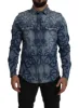 Elegant Slim Fit Casual Blue Men's Shirt sold by Louxly