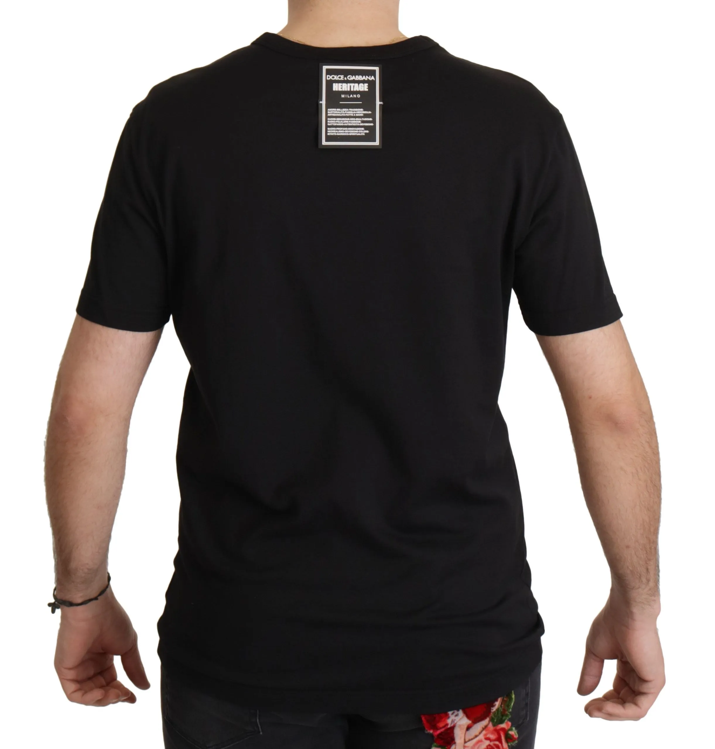 Elegant Black Baroque Crewneck Tee sold by Louxly product image thumbnail 5