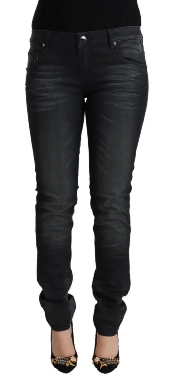Sleek Black Washed Slim Fit Jeans sold by Louxly