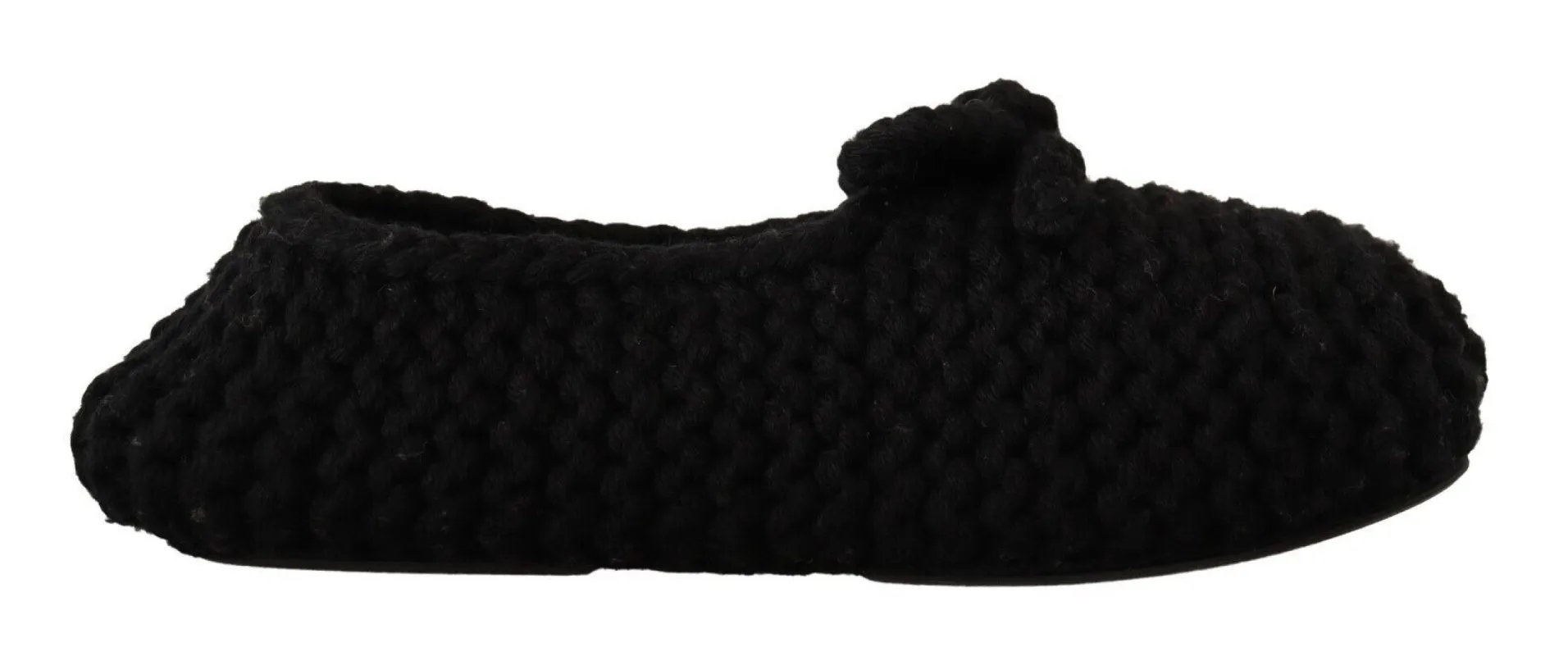 Elegant Black Wool Knit Ballet Flats sold by Louxly