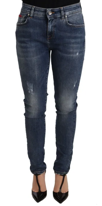 Elegant Slim-Fit Distressed Skinny Jeans sold by Louxly