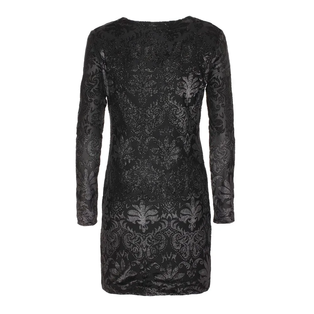Elegant Long Sleeve Black Dress sold by Louxly product image thumbnail 2