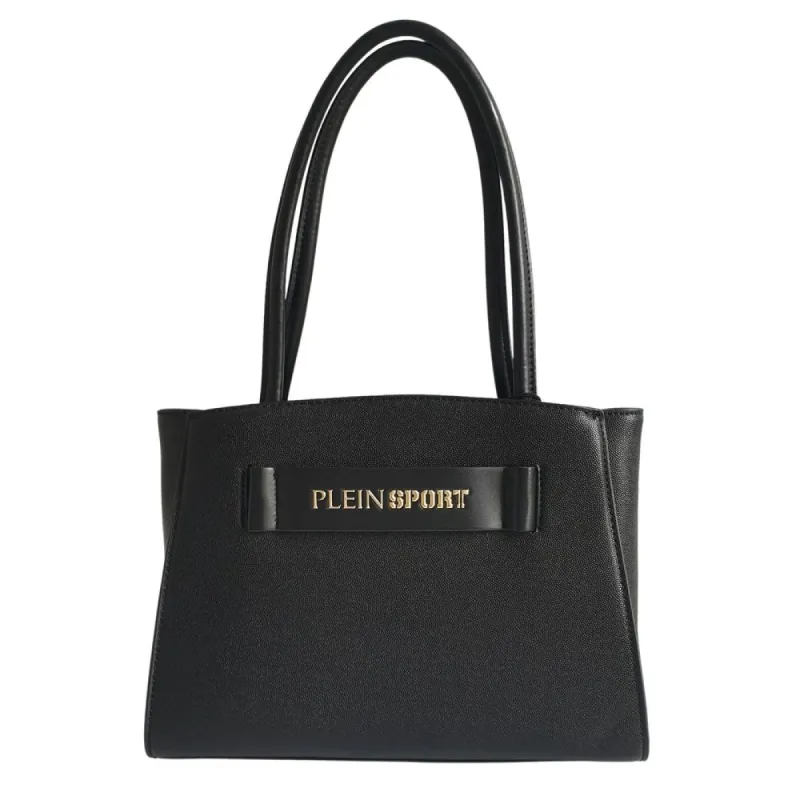 Sleek Black Three-Compartment Tote Bag sold by Louxly