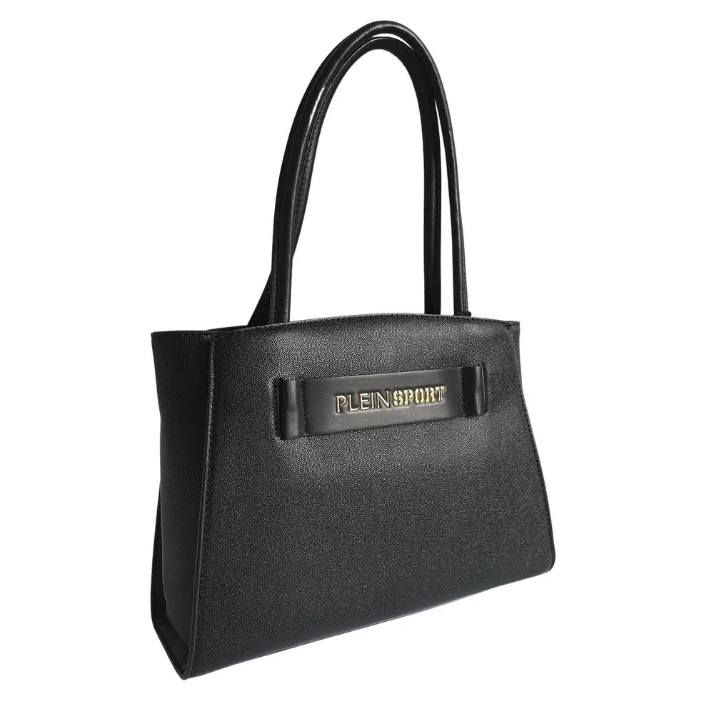 Sleek Black Three-Compartment Tote Bag sold by Louxly product image thumbnail 2