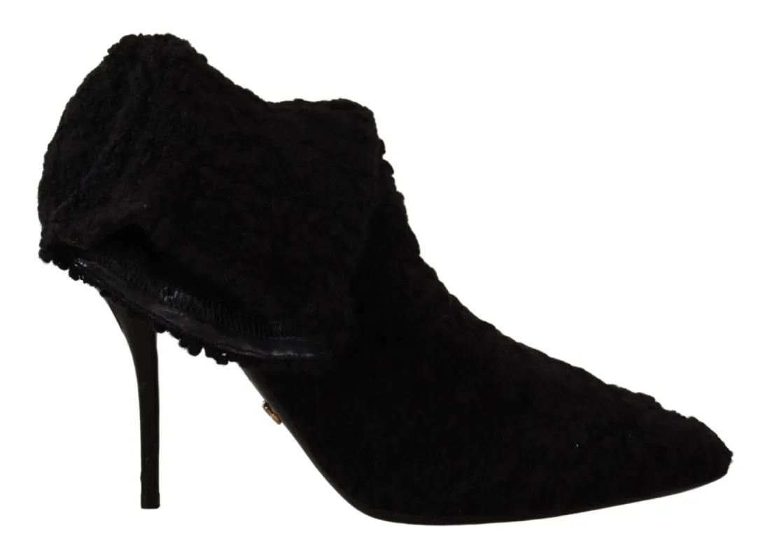 Elegant Black Mid-Calf Viscose Boots sold by Louxly