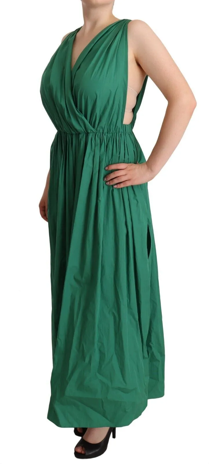 Elegant Deep Green Sleeveless A-Line Dress sold by Louxly product image thumbnail 2