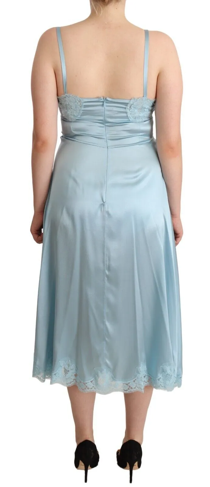 Elegant Lace Trim A-Line Midi Dress sold by Louxly product image thumbnail 4