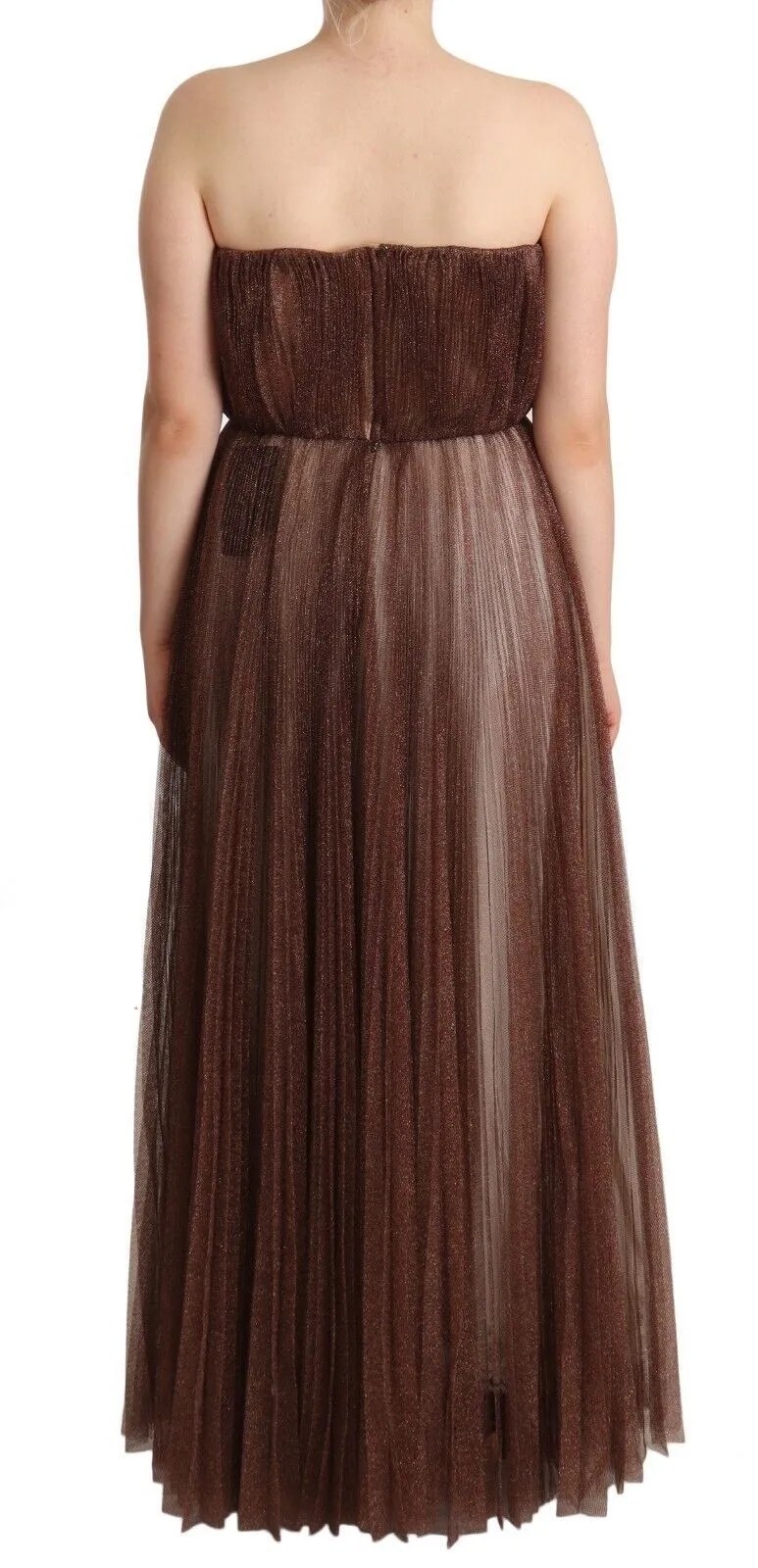 Elegant Metallic Bronze Long Gown sold by Louxly product image thumbnail 4