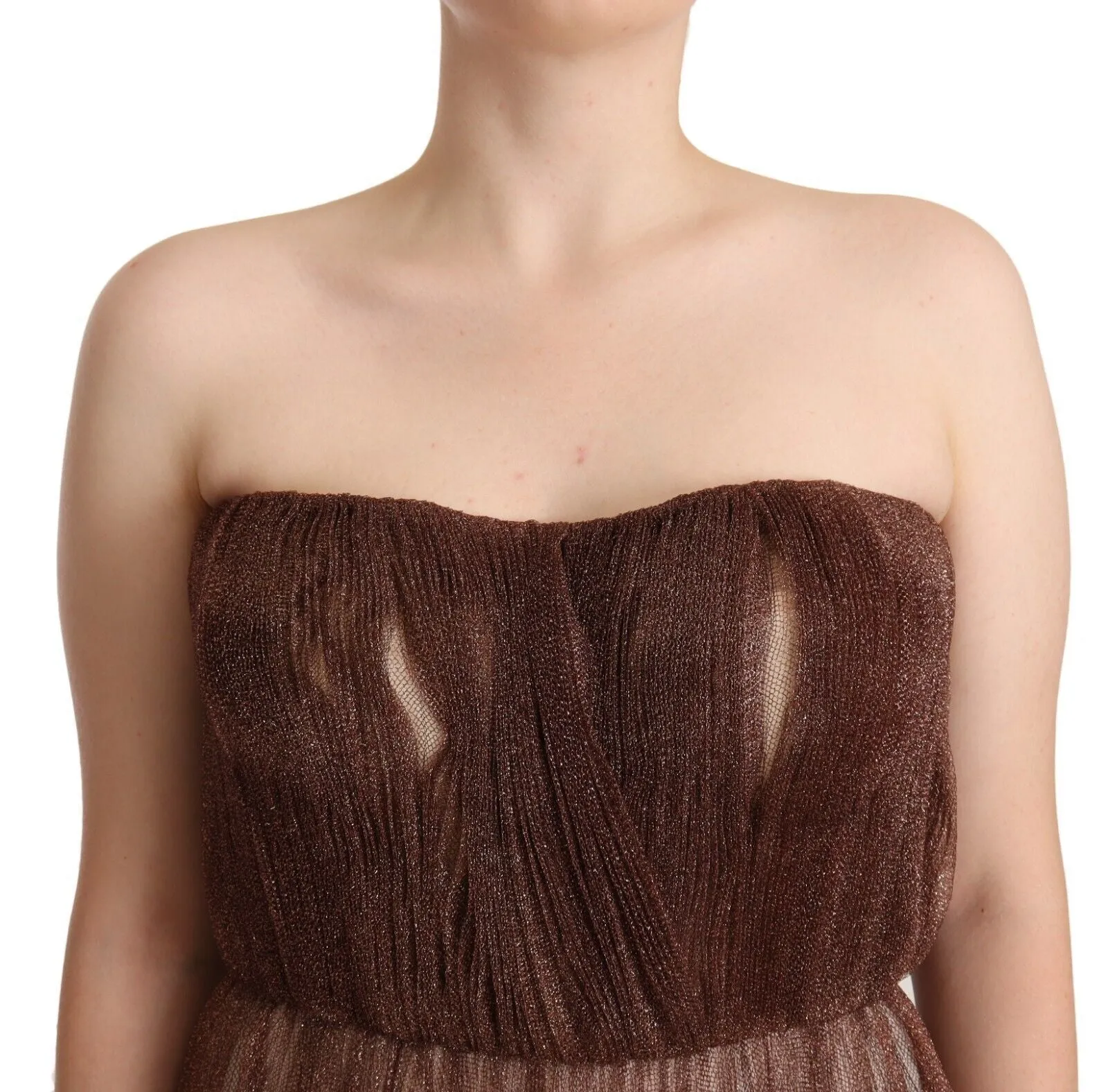 Elegant Metallic Bronze Long Gown sold by Louxly product image thumbnail 3