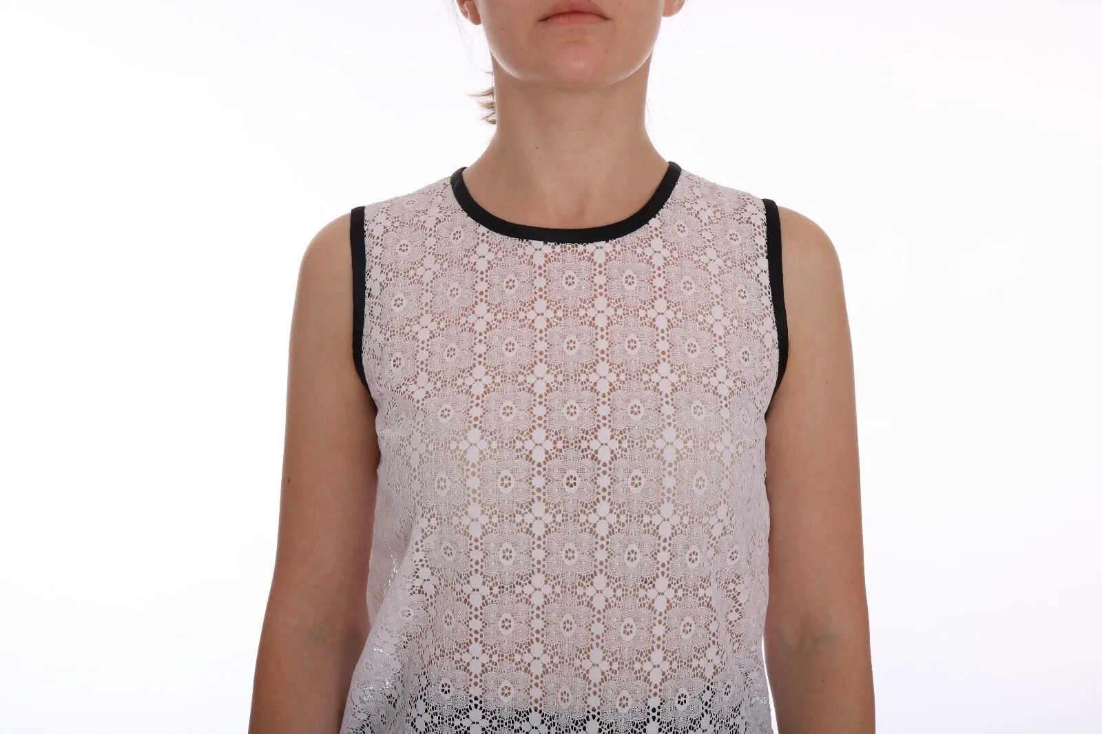 Elegant White Nylon Tank Top sold by Louxly product image thumbnail 4