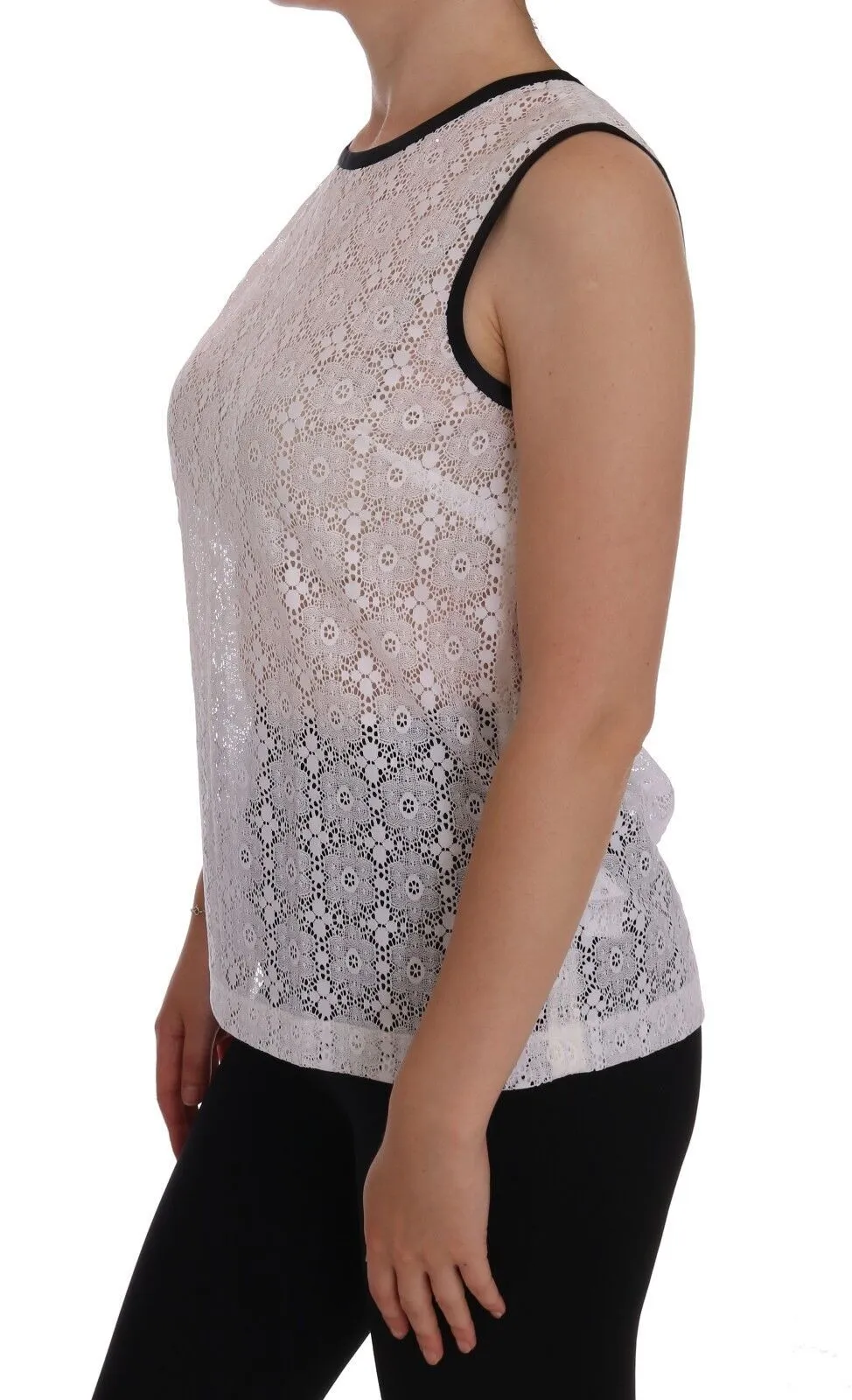 Elegant White Nylon Tank Top sold by Louxly product image thumbnail 2