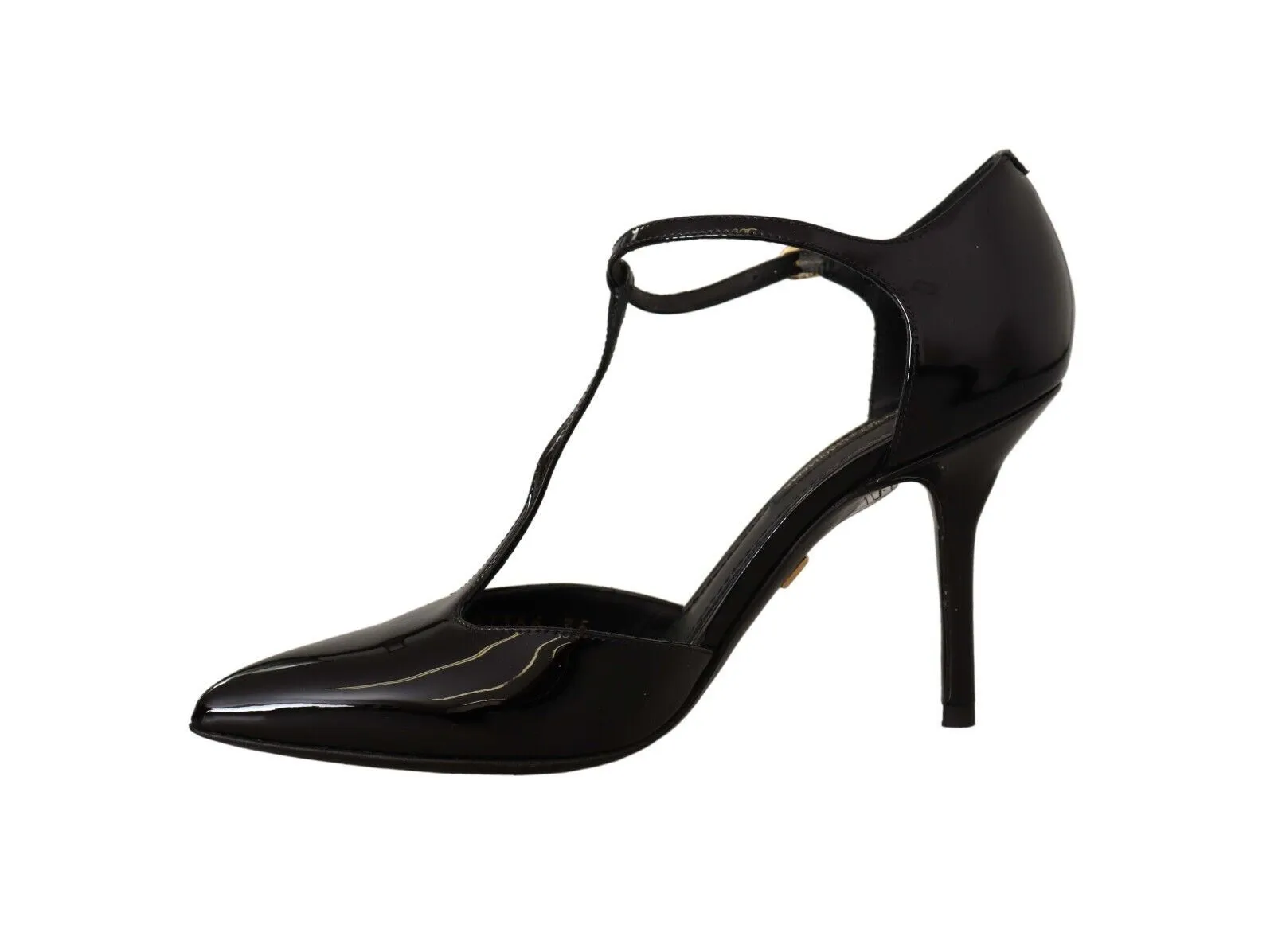 Elegant Black Leather T-Strap Heels Sandals sold by Louxly product image thumbnail 5