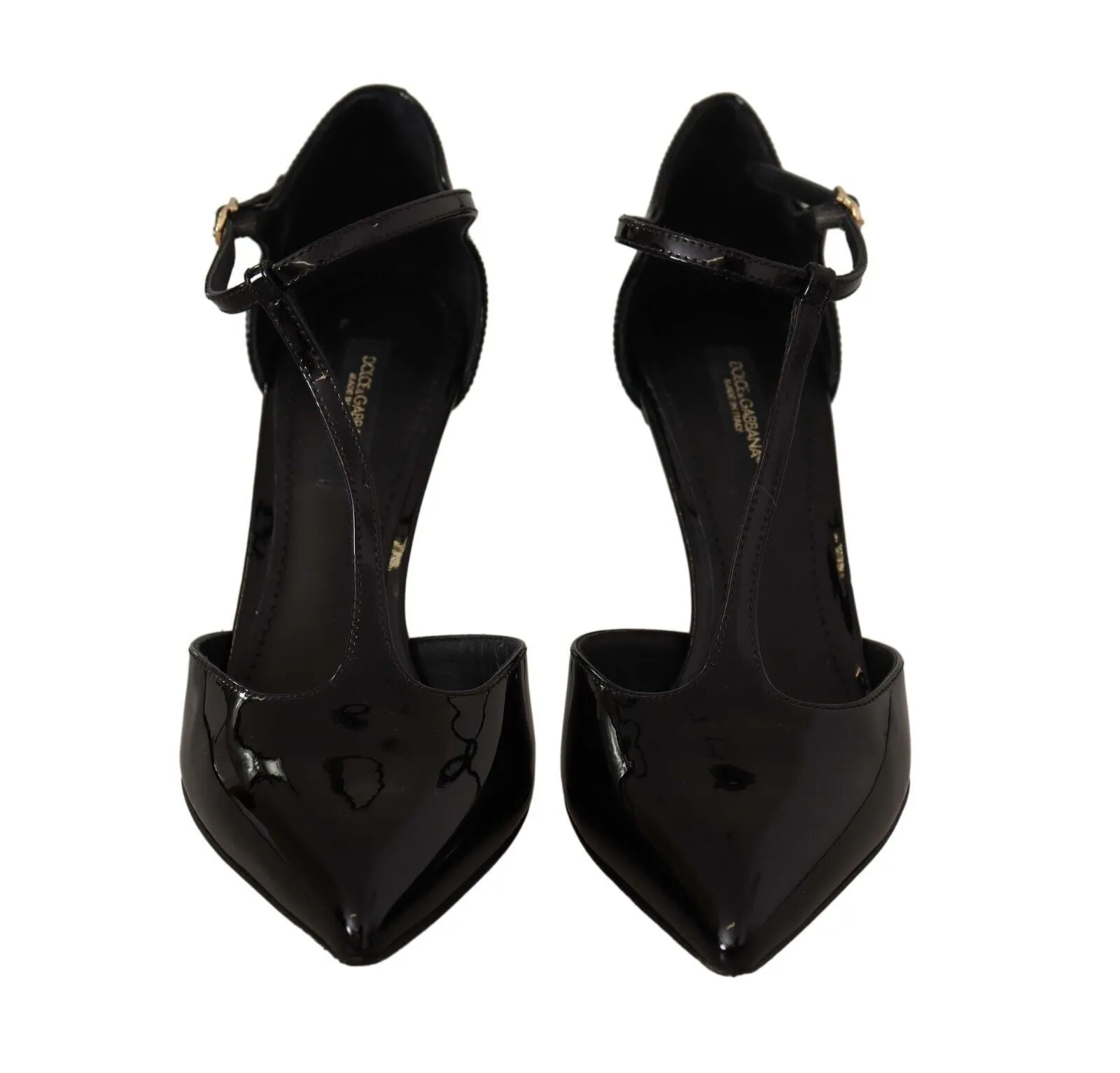 Elegant Black Leather T-Strap Heels Sandals sold by Louxly product image thumbnail 2