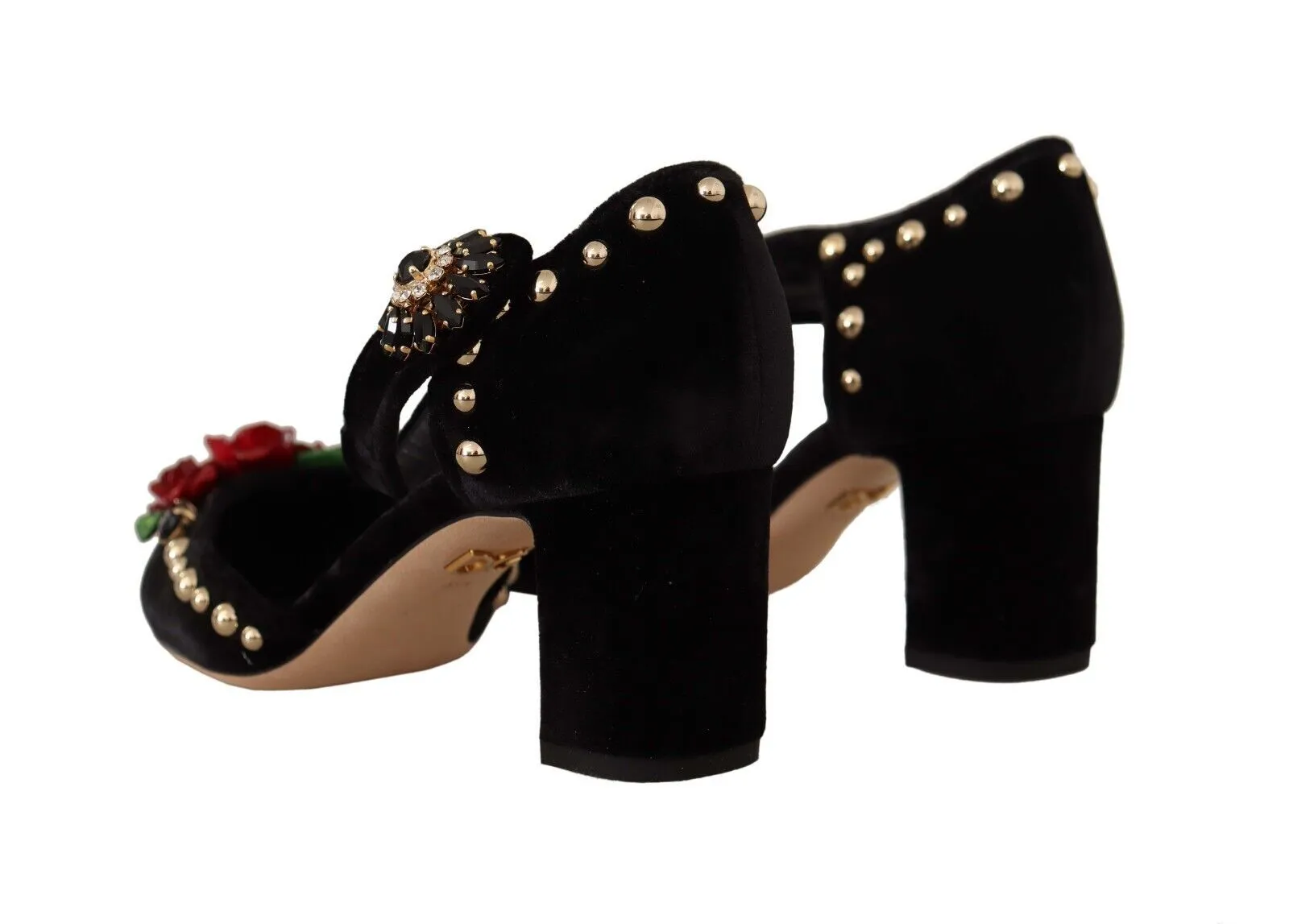Black Crystal Rose Heel Sandals sold by Louxly product image thumbnail 4