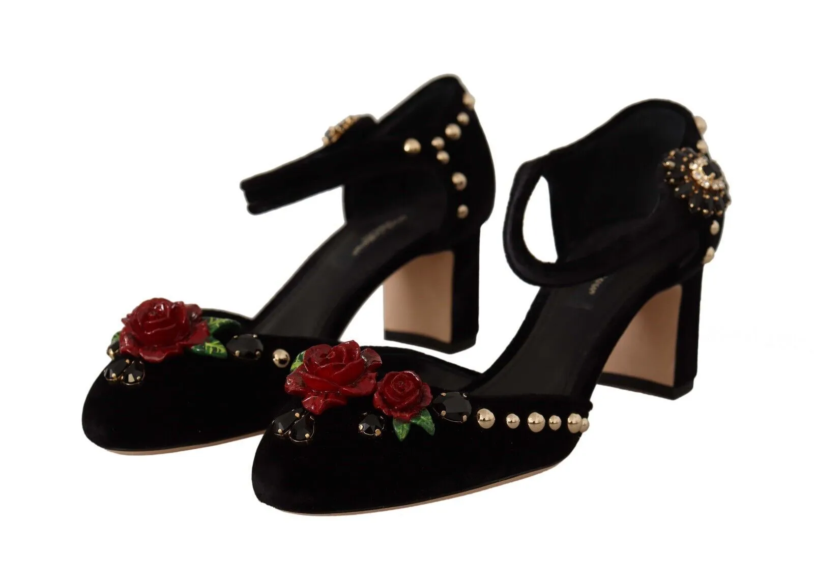 Black Crystal Rose Heel Sandals sold by Louxly product image thumbnail 3