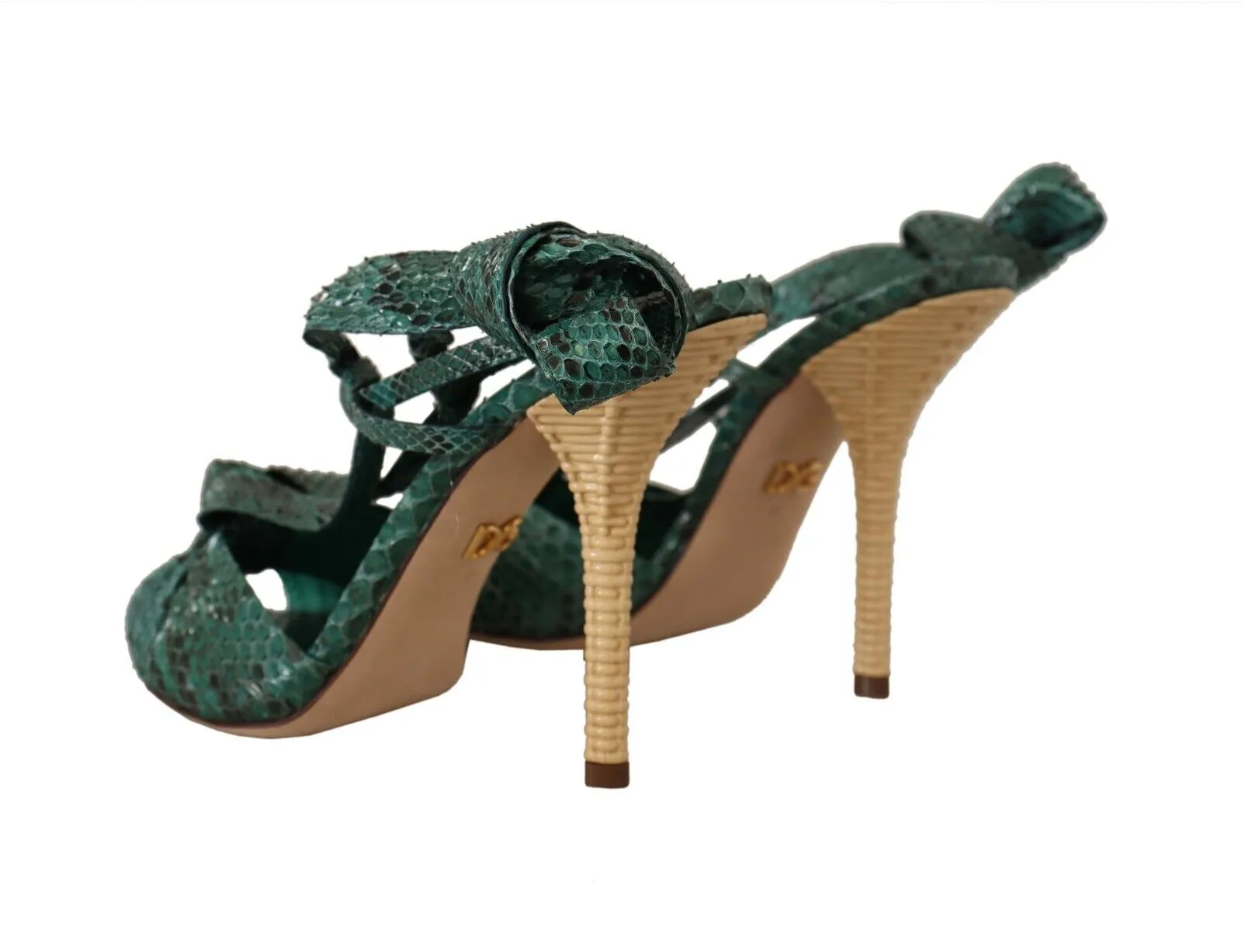 Emerald Exotic Leather Heeled Sandals sold by Louxly product image thumbnail 4