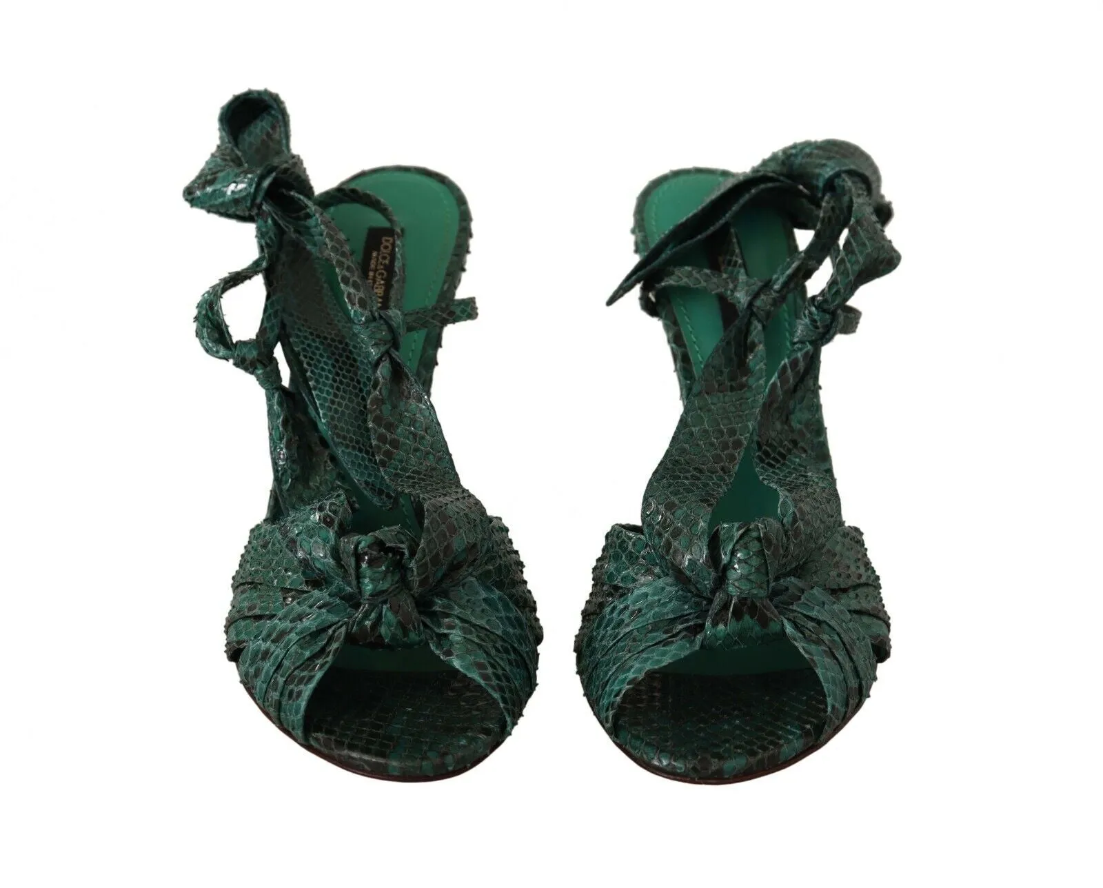 Emerald Exotic Leather Heeled Sandals sold by Louxly product image thumbnail 2