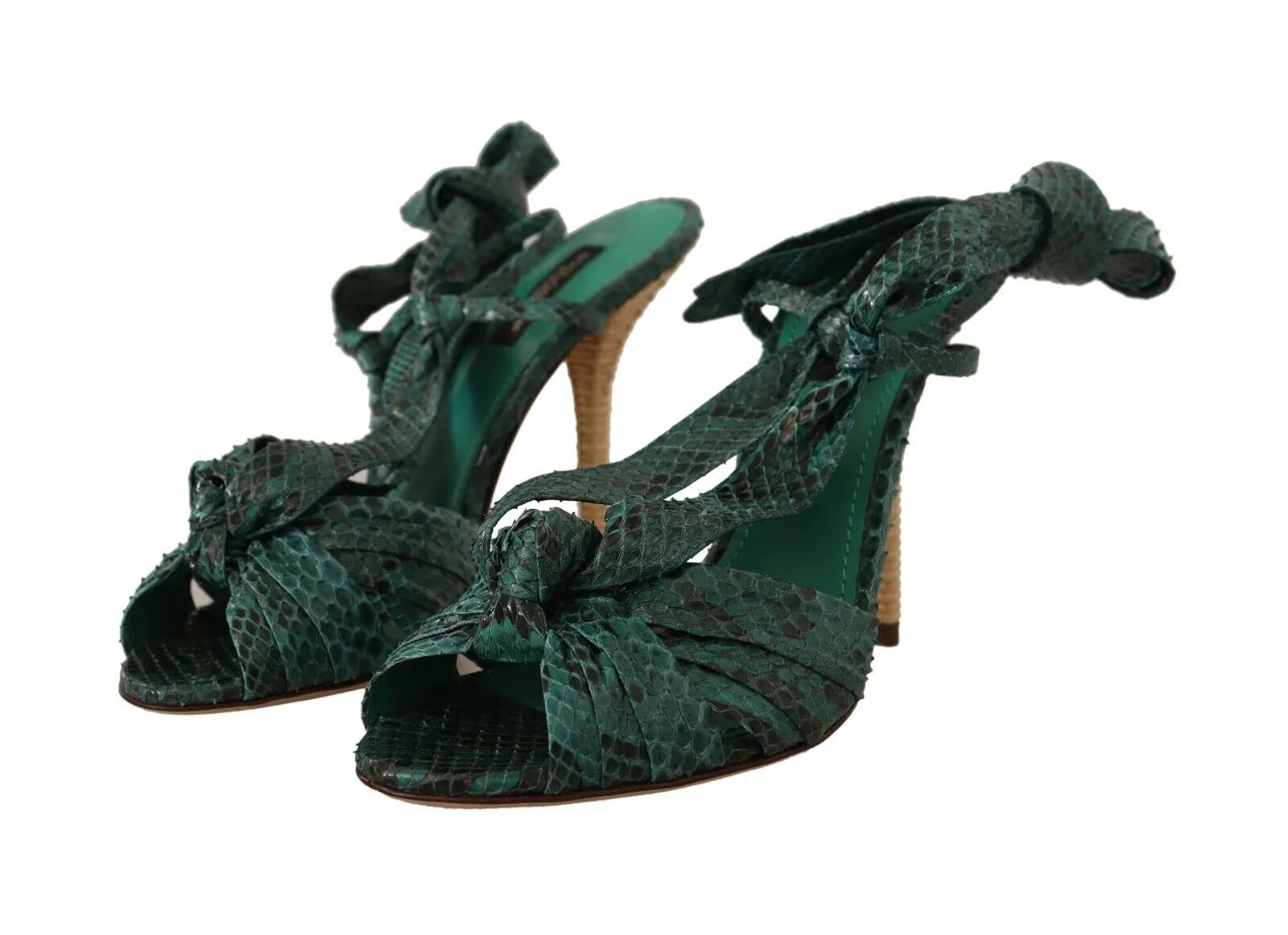 Emerald Exotic Leather Heeled Sandals sold by Louxly product image thumbnail 3