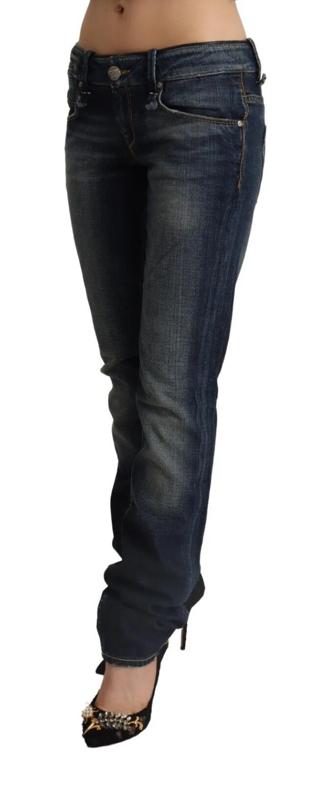Chic Dark Blue Low Waist Skinny Jeans sold by Louxly product image thumbnail 2