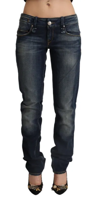 Chic Dark Blue Low Waist Skinny Jeans sold by Louxly