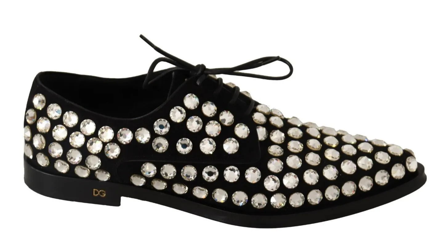 Elegant Crystal-Embellished Lace-Up Flats sold by Louxly