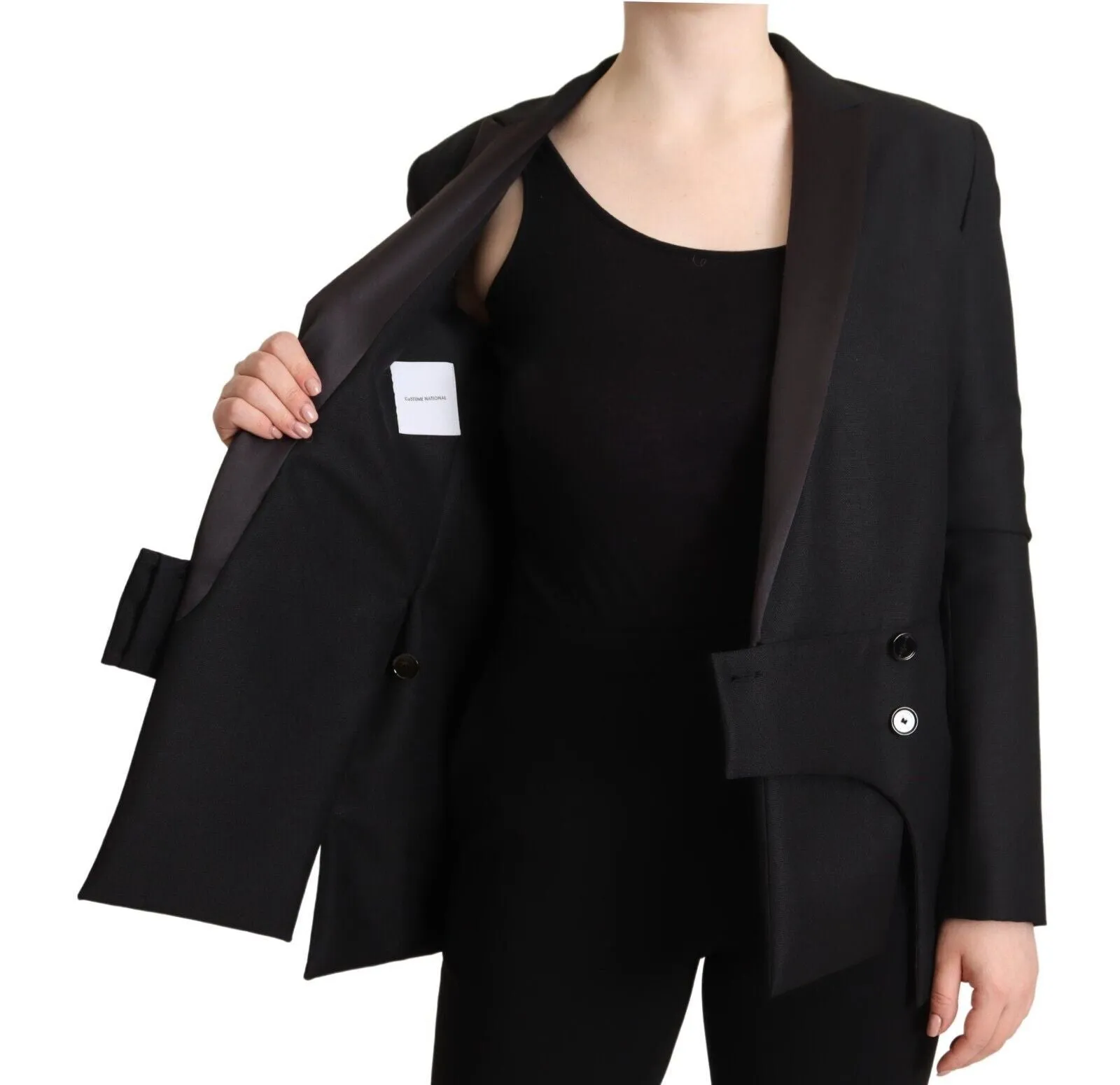 Elegant Black Double-Breasted Blazer sold by Louxly product image thumbnail 5