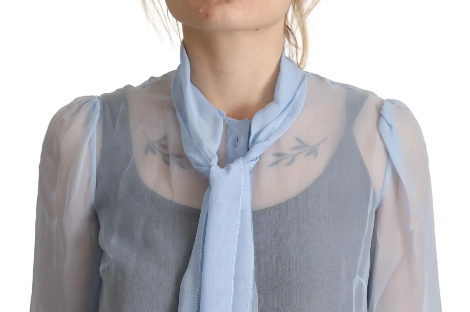 Elegant Silk Ascot Collar Blouse sold by Louxly product image thumbnail 4