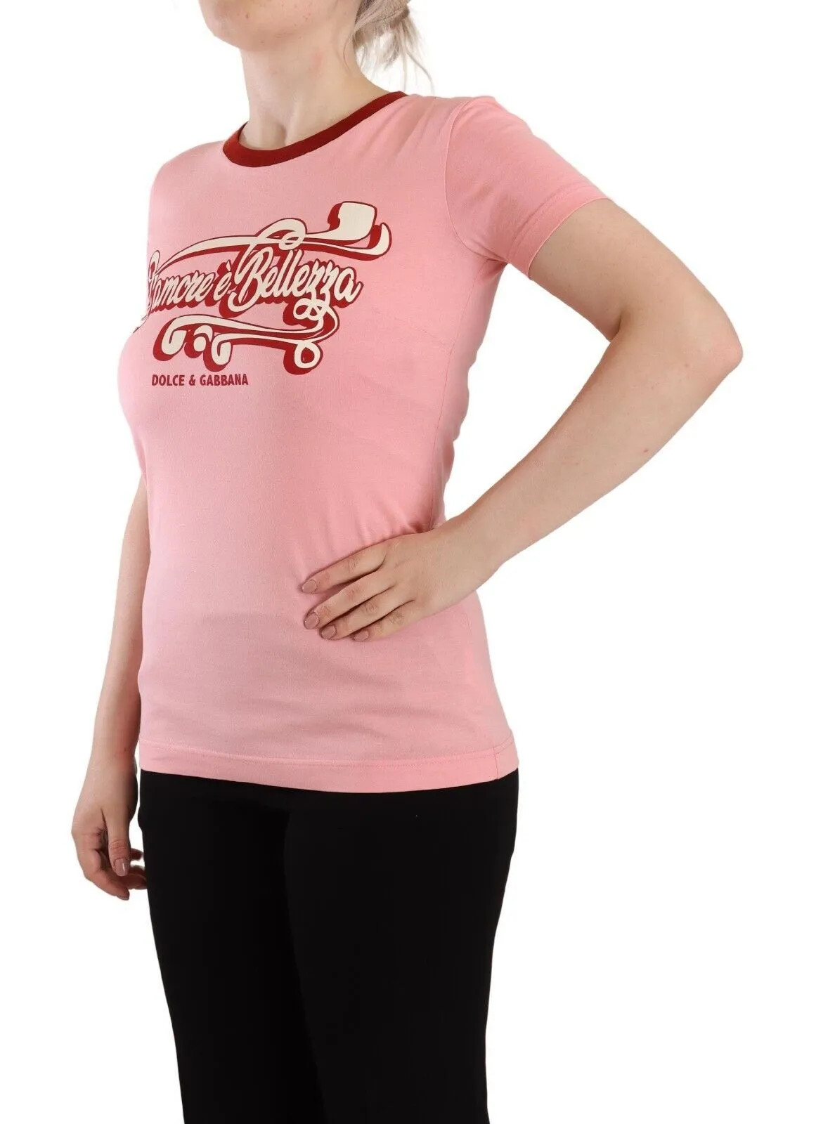 Chic Pink Logo Crew Neck Tee sold by Louxly product image thumbnail 2