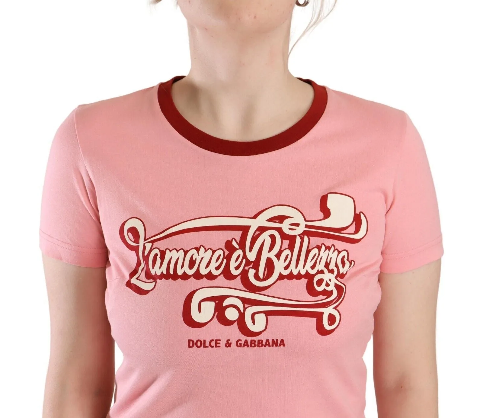 Chic Pink Logo Crew Neck Tee sold by Louxly product image thumbnail 4