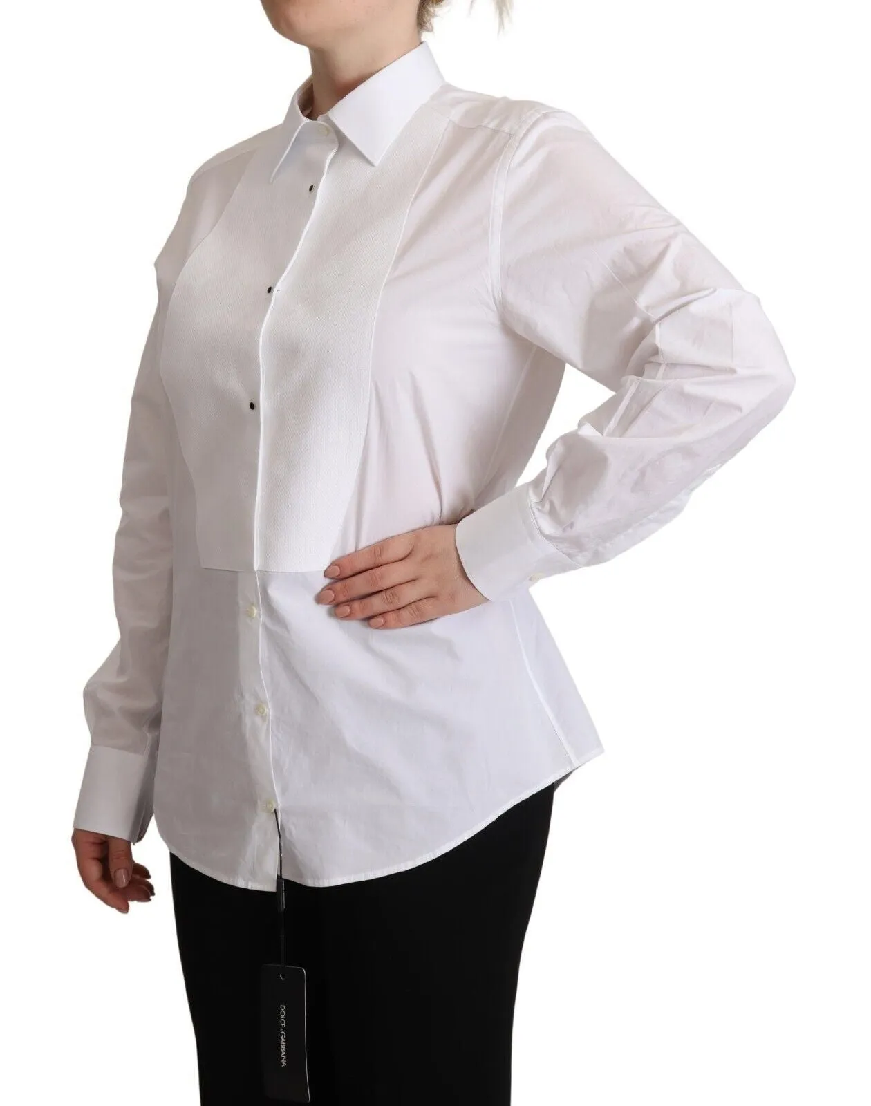 Elegant White Poplin Dress Shirt sold by Louxly product image thumbnail 2