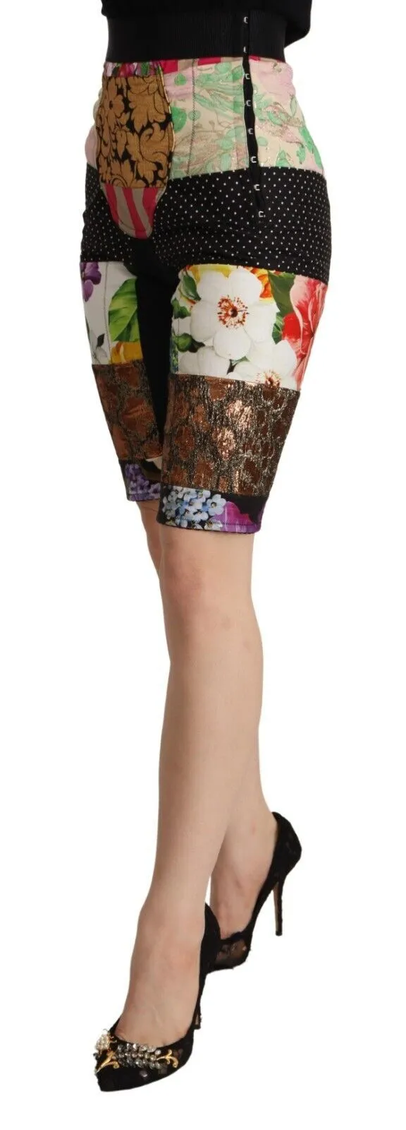 Elegant Floral Cropped Pants in Purple Hues sold by Louxly product image thumbnail 2