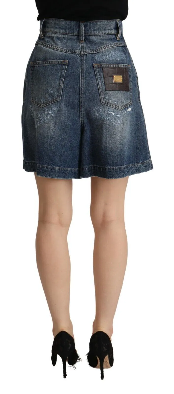 Chic High-Waisted Distressed Bermuda Shorts sold by Louxly product image thumbnail 3