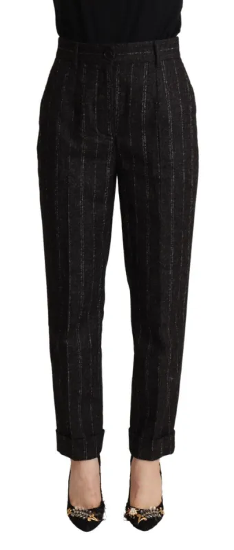 Elegant High-Waisted Striped Tapered Pants sold by Louxly