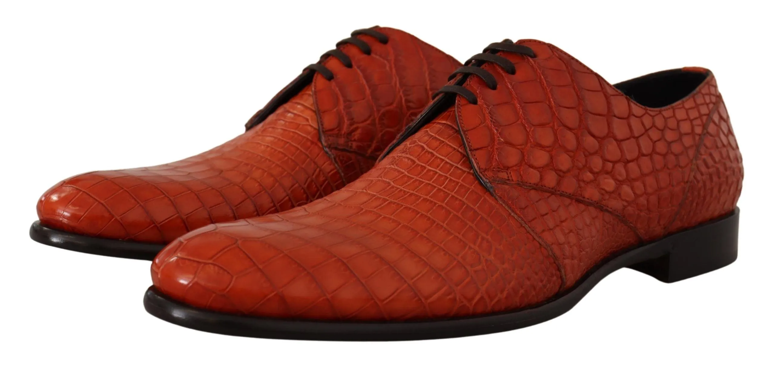 Exotic Orange Croc Leather Laceup Dress Shoes sold by Louxly product image thumbnail 2