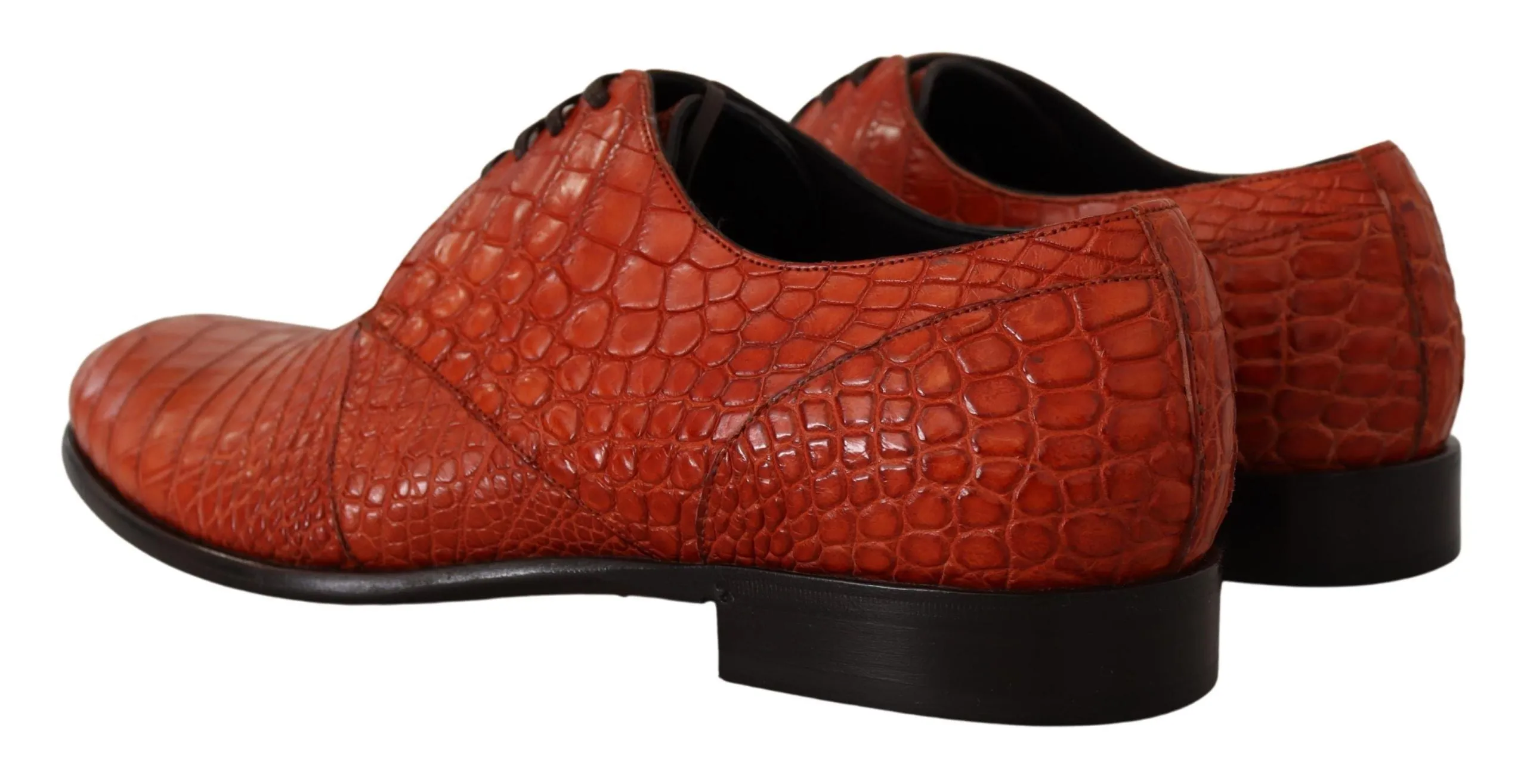 Exotic Orange Croc Leather Laceup Dress Shoes sold by Louxly product image thumbnail 3