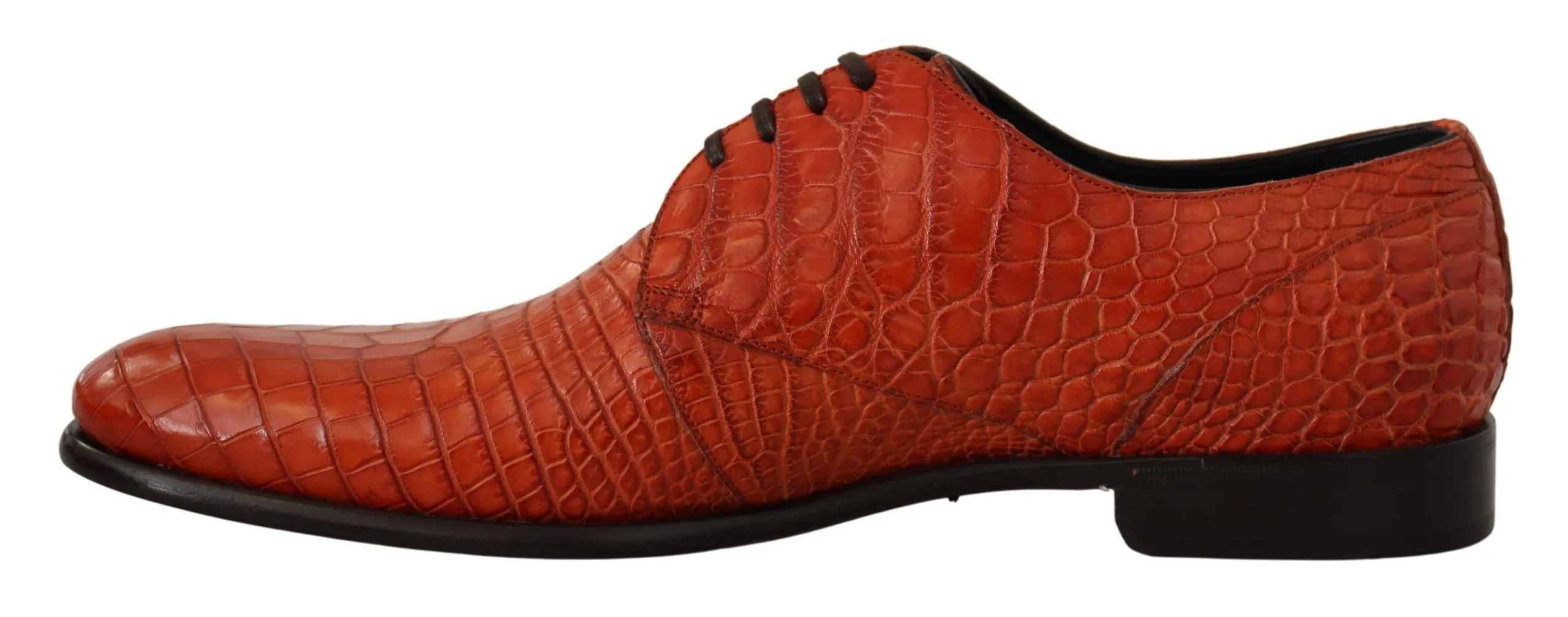 Exotic Orange Croc Leather Laceup Dress Shoes sold by Louxly product image thumbnail 4