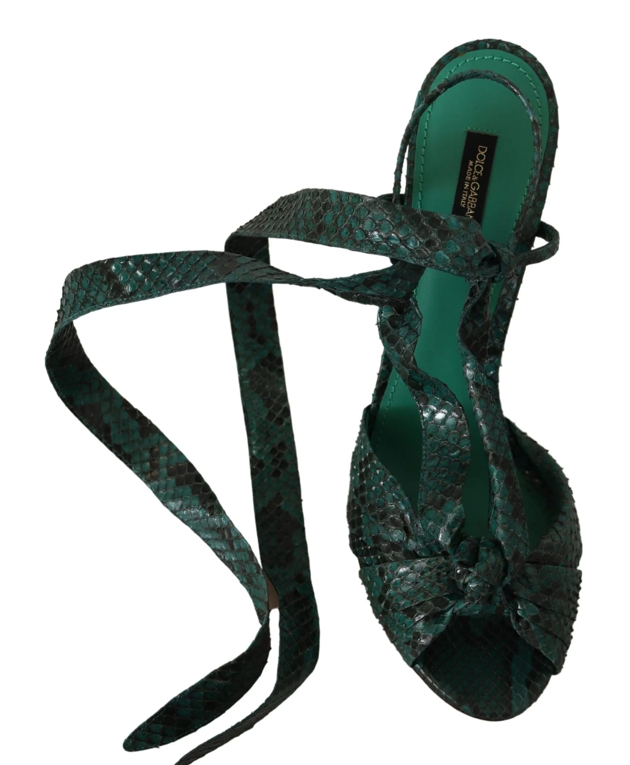 Elegant Green Python Strappy Heels sold by Louxly product image thumbnail 3