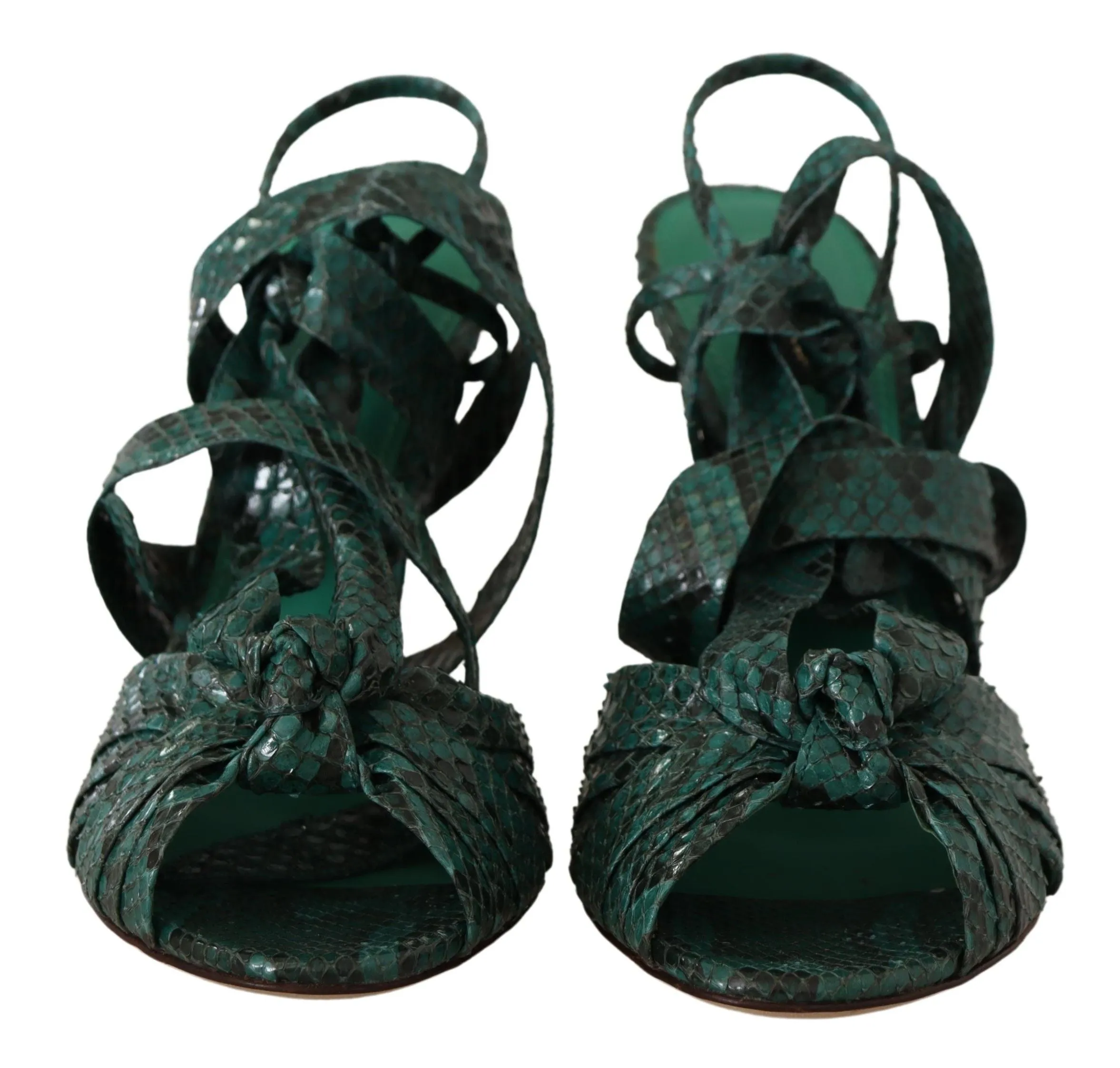Elegant Green Python Strappy Heels sold by Louxly product image thumbnail 4