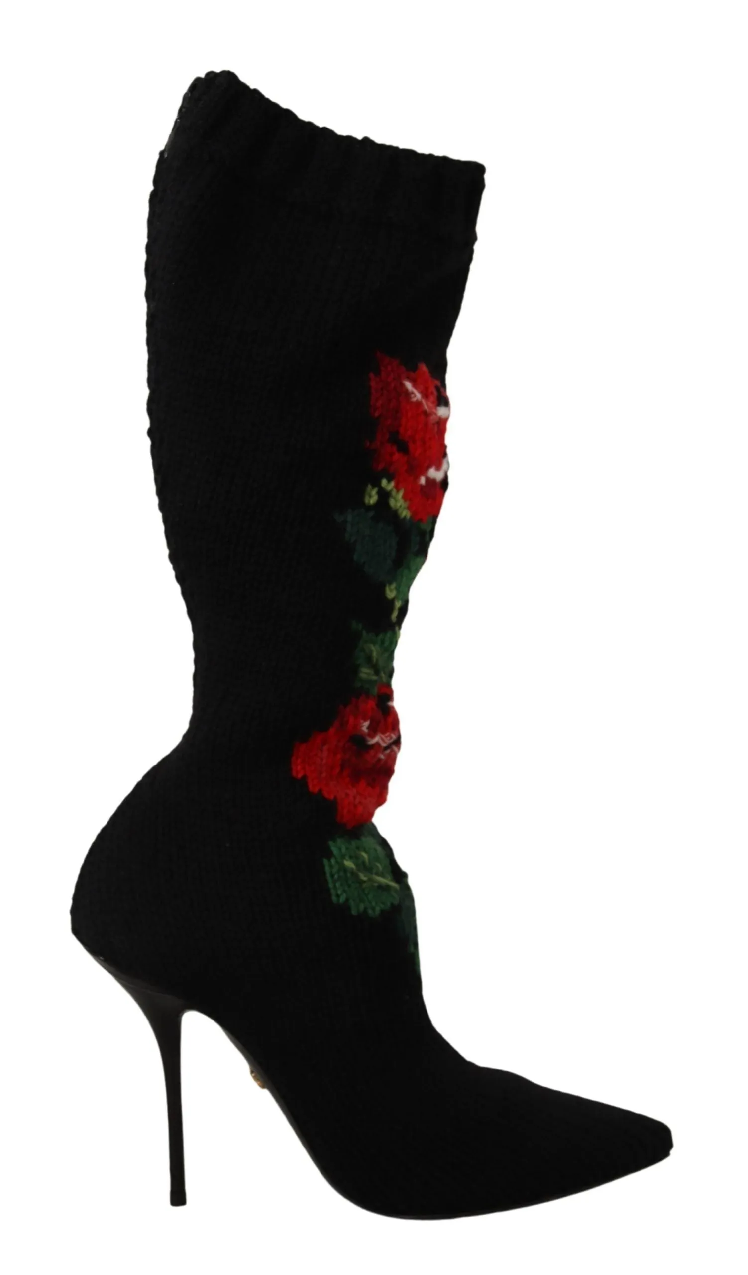 Elegant Sock Boots with Red Roses Detail sold by Louxly