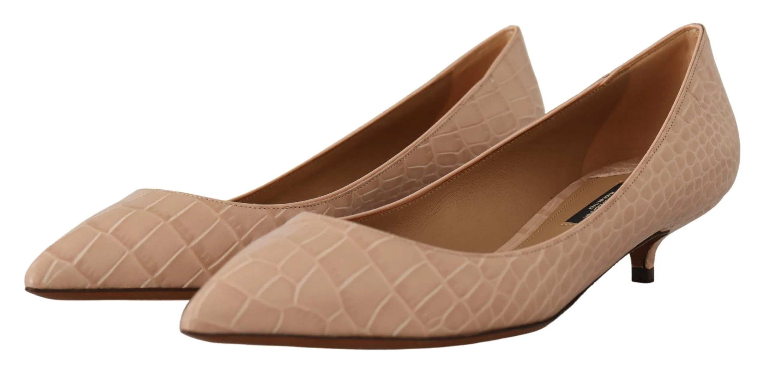 Chic Beige Leather Kitten Heels Pumps sold by Louxly product image thumbnail 2