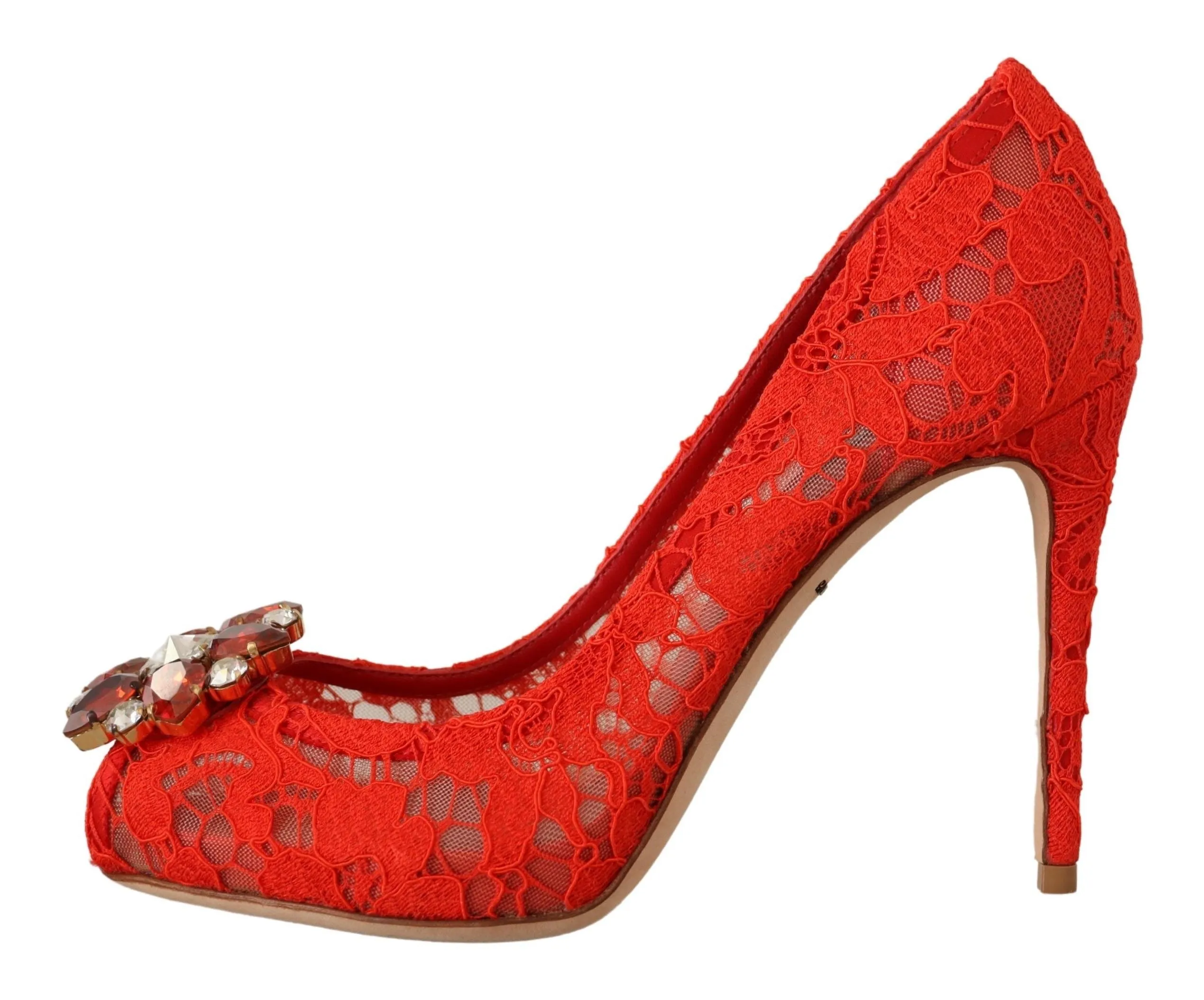 Red Crystal Taormina Lace Heels Pumps sold by Louxly product image thumbnail 4