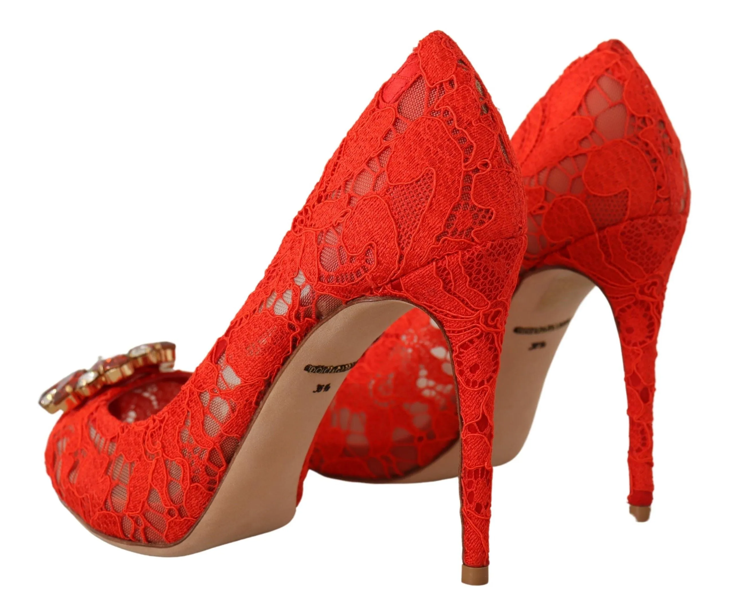 Red Crystal Taormina Lace Heels Pumps sold by Louxly product image thumbnail 3