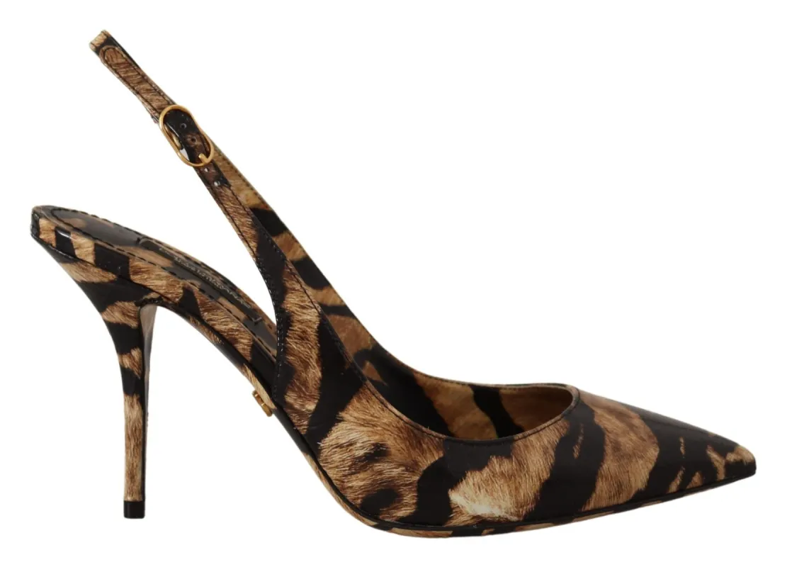 Tiger Pattern Slingback Heels Pumps sold by Louxly