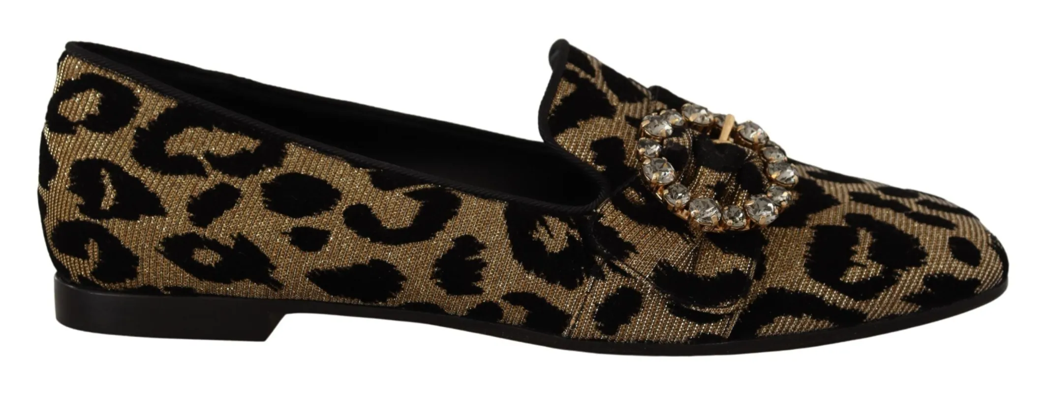 Elegant Leopard Crystal Gem Loafers sold by Louxly