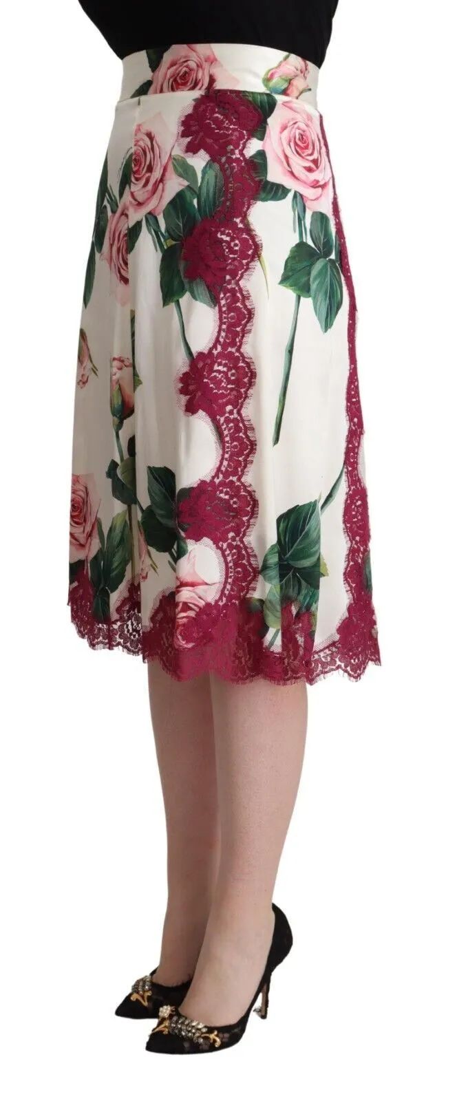 Elegant Floral A-Line Midi Skirt sold by Louxly product image thumbnail 2