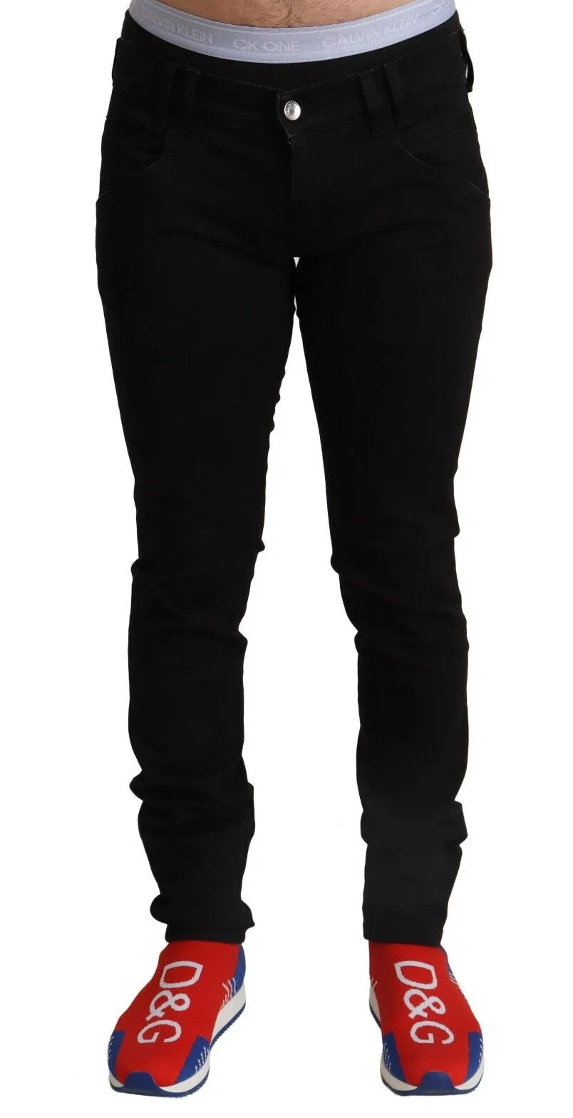Elegant Slim Fit Black Denim Jeans sold by Louxly