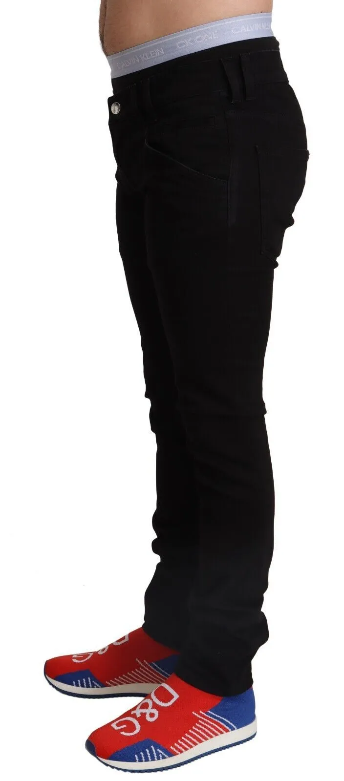 Elegant Slim Fit Black Denim Jeans sold by Louxly product image thumbnail 2