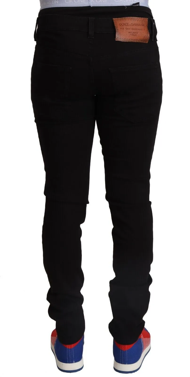 Elegant Slim Fit Black Denim Jeans sold by Louxly product image thumbnail 3