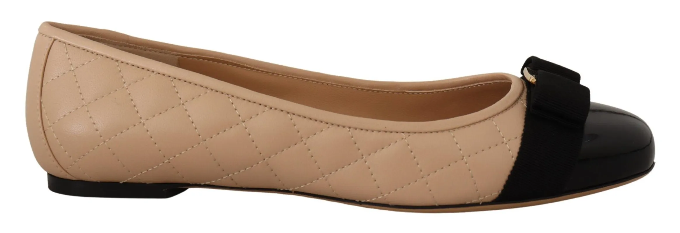 Elegant Quilted Leather Flats - Chic Dual-Tone Design sold by Louxly